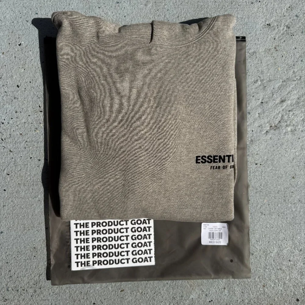 Fear of God Essentials Hoodie Grey Dark Oatmeal Size Small - Picture 3 of 11